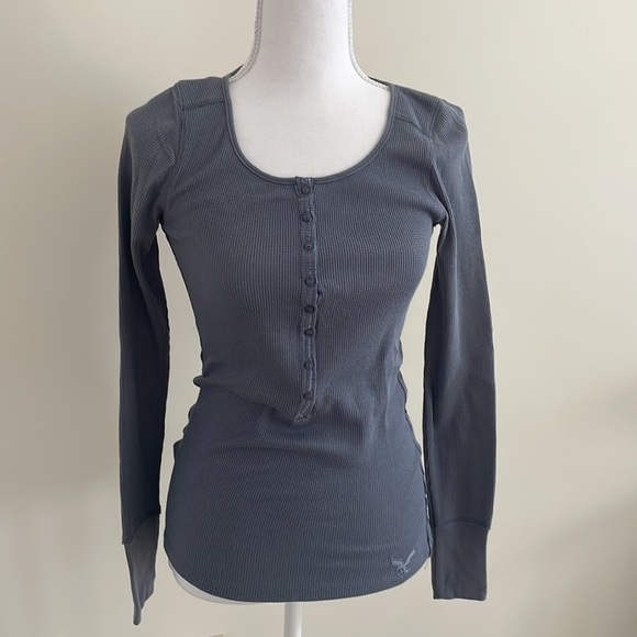 American Eagle Henley Type L/S Top. Small Petite - Picture 1 of 6